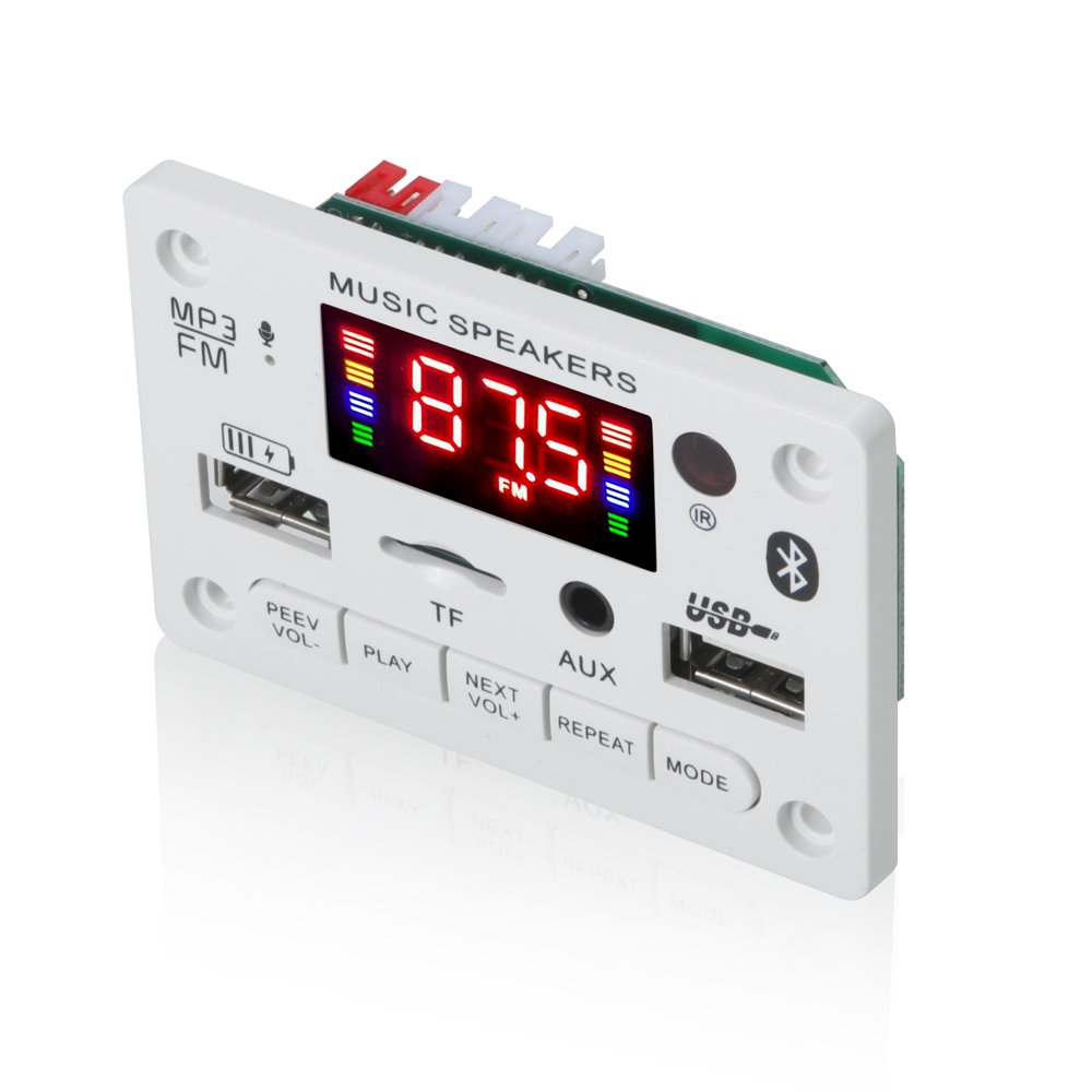Bluetooth 5.0 MP3 WMA Decoder Board DC 12V Wireless Car Audio Module with USB TF FM Radio Color Screen MP3 Player Remote Control