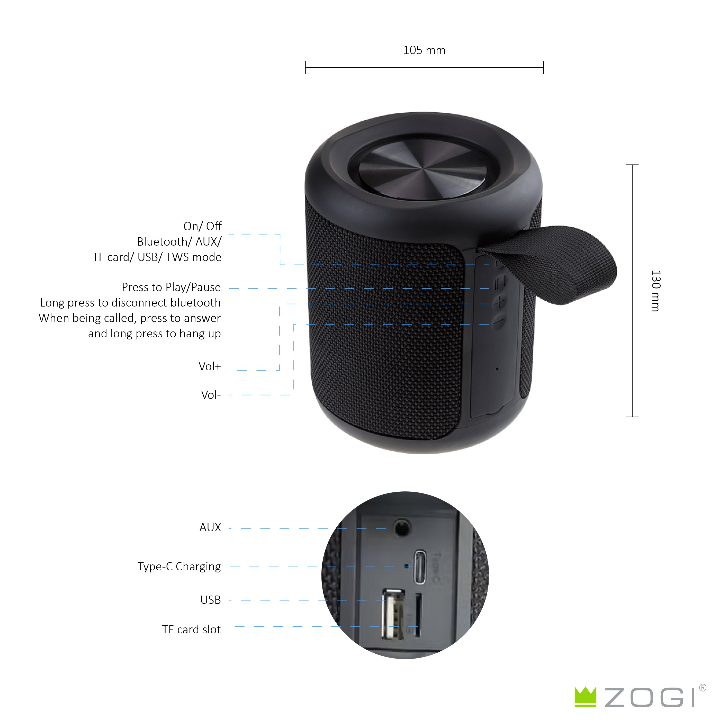 Waterproof Music Stereo Outdoor 30W Powered Rich Bass Wireless Professional Party Mini Portable Bluetooths Speaker