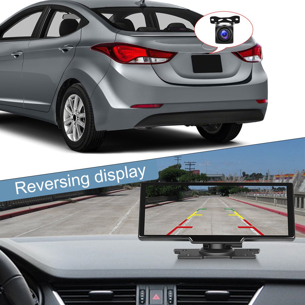 2024 New 10.26'' Portable Carplay Screen With Waterproof 4K 1080P Dash Camera AUX Port Auto Headunits With GPS BT5.0 MP5 Player