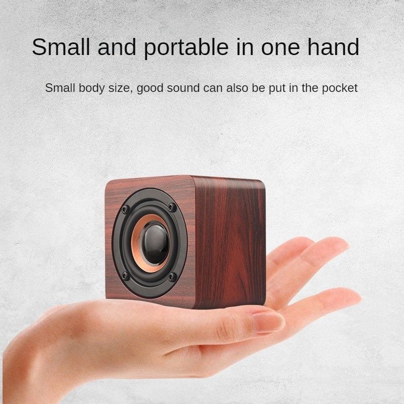 SHKL Wholesale Portable Wireless Speaker Small Mini Wood Sound Chip Music Wooden Studio Light Smart Pocket Party Outdoor Sport