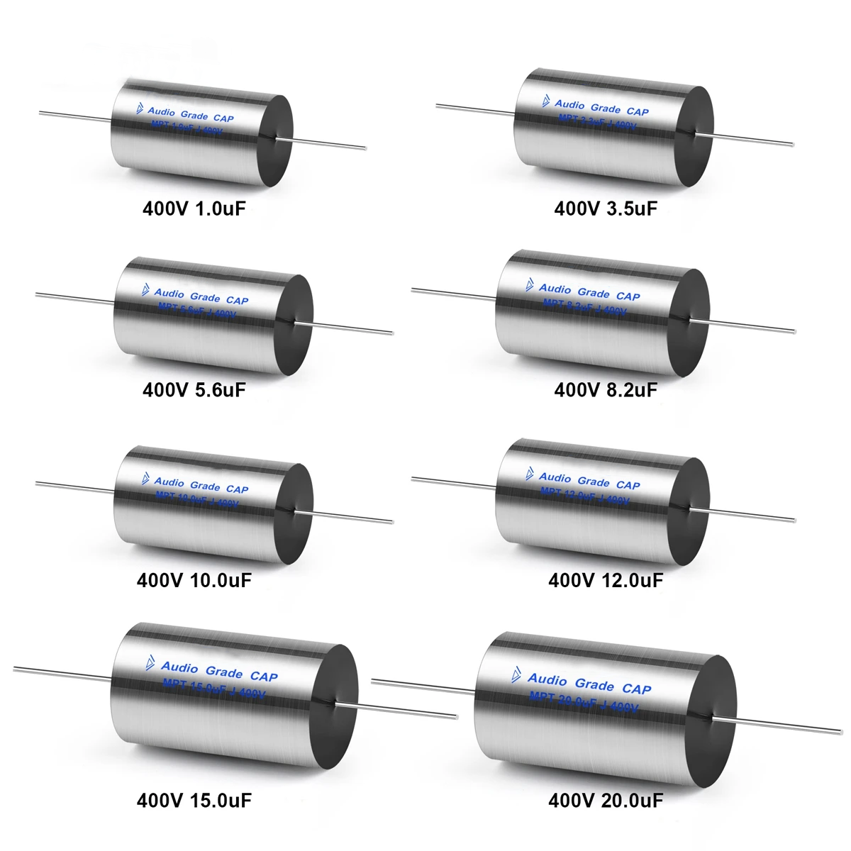 Audio philer Axial MPT MKP 400V HIFI DIY Treble Mediant Capacitor for Speaker Frequency divider Non-polar Capacitor