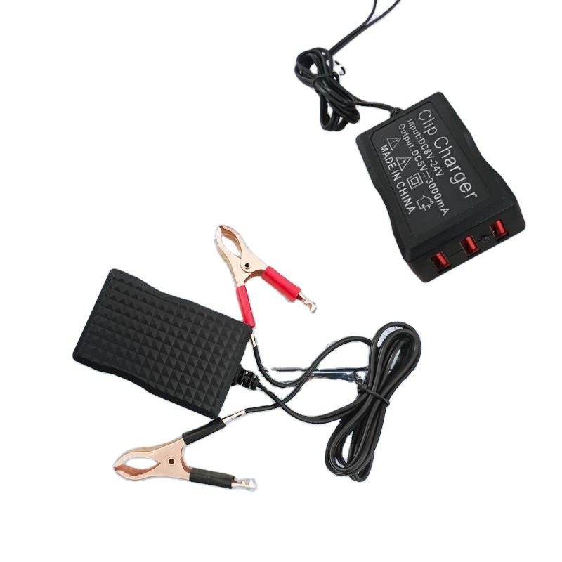 DC8-24V 3 USB Motorcycle Usb Charger 5V 3A Battery Clip Charger
