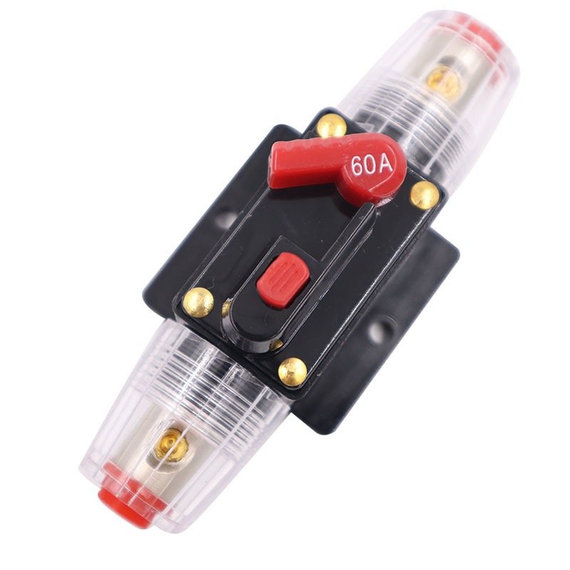 Circuit Breaker Switch Waterproof Fuse Inline Holder 3-15 AWG Resettable Fuse Manual Reset 12V-48V DC Car Audio Sound Amplifier