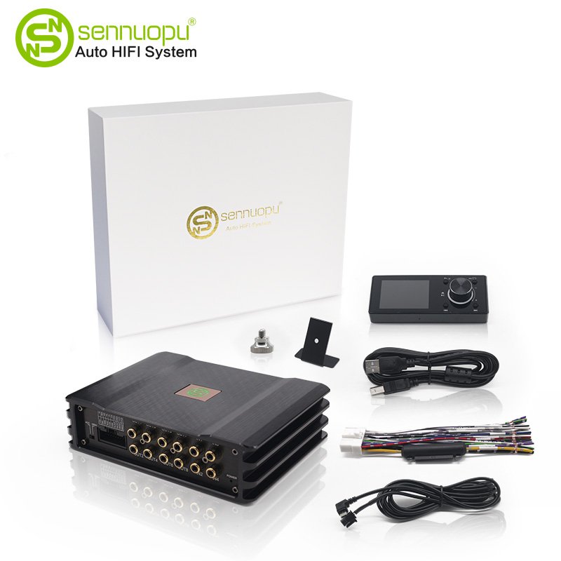 OEM Sennuopu Audio Power Car Stereo Amplifier Audio Car DSP Processor Amplifiers Aluminium Alloy Black Improve Car Acoustics 1KG