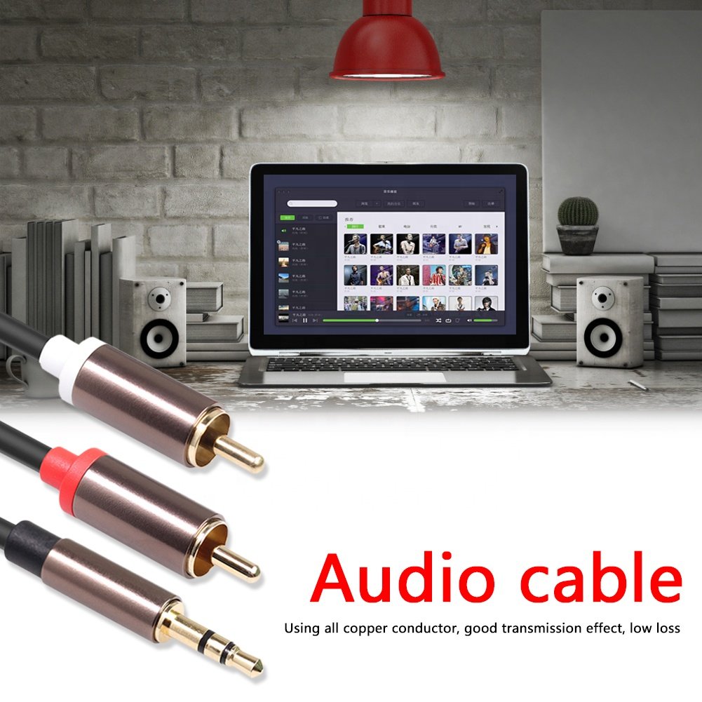 RCA Audio Cable Jack 3.5 to 2 RCA Cable 3.5mm Jack to 2RCA Male Splitter Aux Cable for TV PC Amplifiers DVD Speaker Wire
