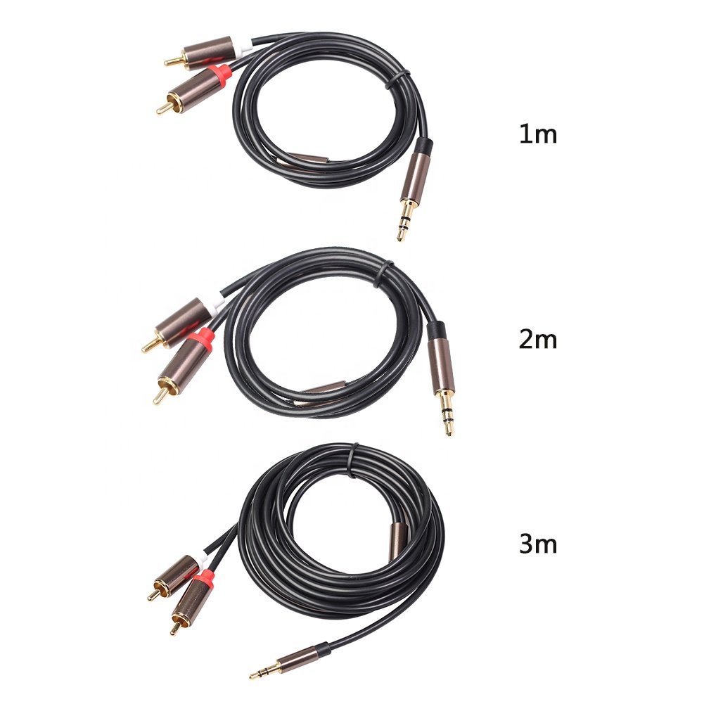 RCA Audio Cable Jack 3.5 to 2 RCA Cable 3.5mm Jack to 2RCA Male Splitter Aux Cable for TV PC Amplifiers DVD Speaker Wire
