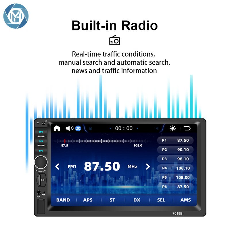 1 DIN 7 Inch Car MP5 HD Touch Screen BT FM Radio Car Multimedia Player Reverse Camera