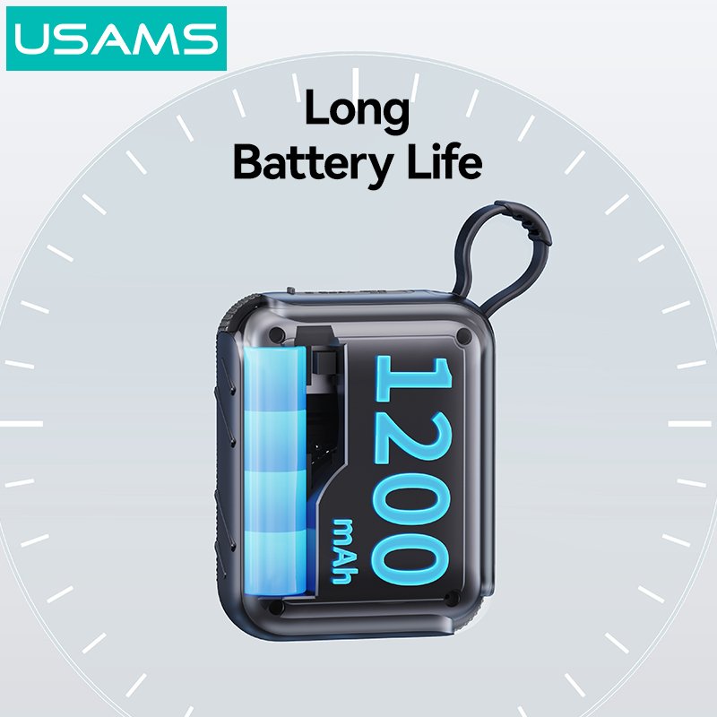 USAMS YX015 Mini Portable High Power Stereo Subwoofer Waterproof BT5.3 Bluetooth Wireless Outdoor Speaker