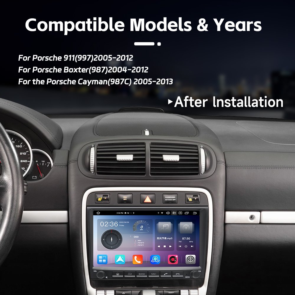 8''7862 Android13.0 4G+64G/8G+128G Car Media Radio GPS 4G WiFi Carplay for Porsche 911 Cayman Boxster 987 997 Facelift 2005-2012