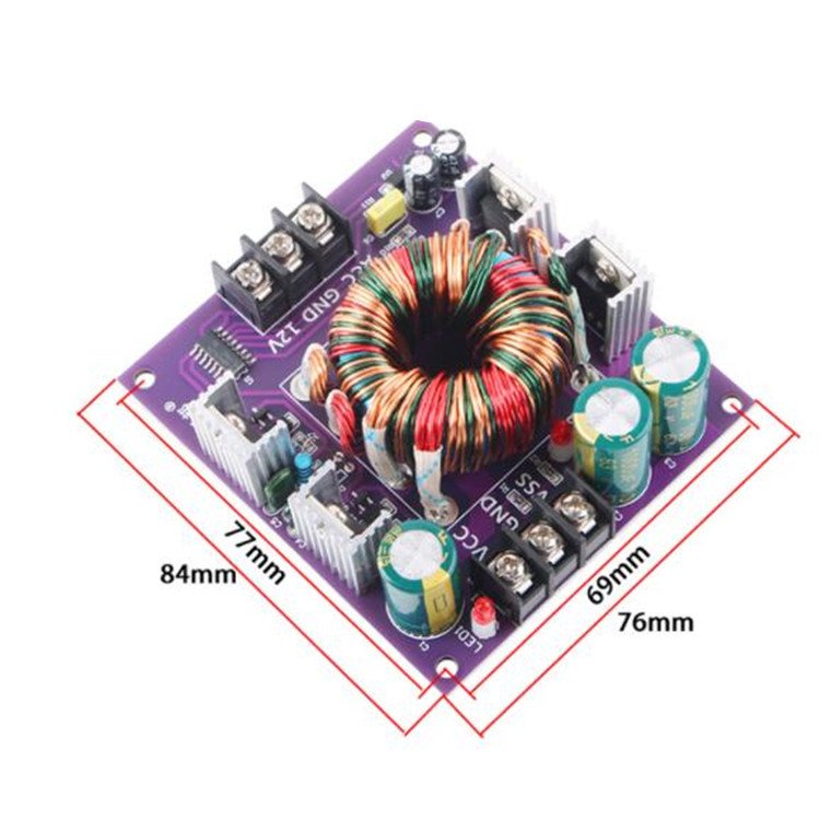 Dc-dc single DC 12 to positive and negative 24V boost dual power supply board 280W subwoofer car audio amplifier power supply