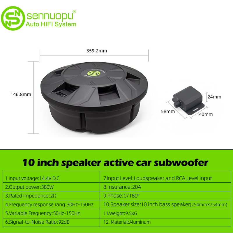 Sennuopu Car Woofer Subwoofers Spare Tire 10 Inches Subwoofer for Car Music System