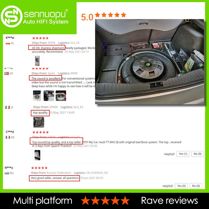 Sennuopu Car Woofer Subwoofers Spare Tire 10 Inches Subwoofer for Car Music System