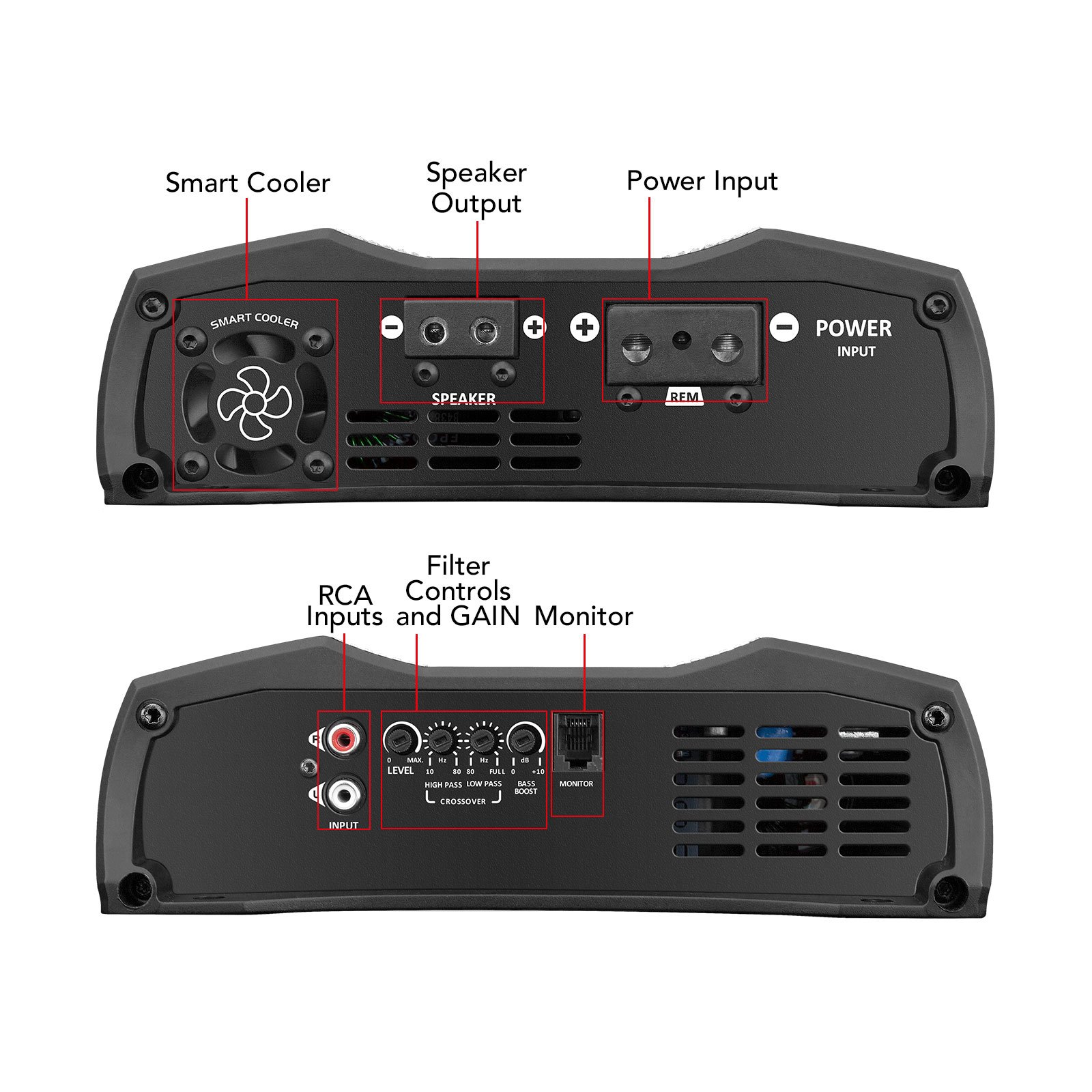 Taramps MD 1200.1 Amplifier 1200 Watts RMS 1, 2 or 4 Ohms High Efficiency Digital Bass Boost Car Audio Sound Monoblock Crossover