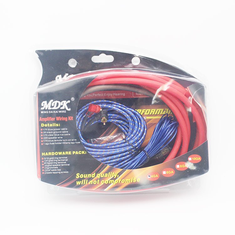 OEM Factory Car Audio Installation Kit with 4GA Power Cable New Wiring Amplifier 1-Year Warranty
