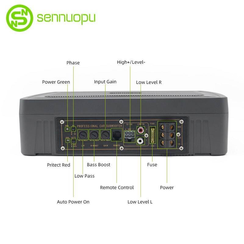 Sennuopu T6 Bass Active Subwoofer Amplifier Car Speakers Under Seat Audio Sub Woofer Car Subwoofer