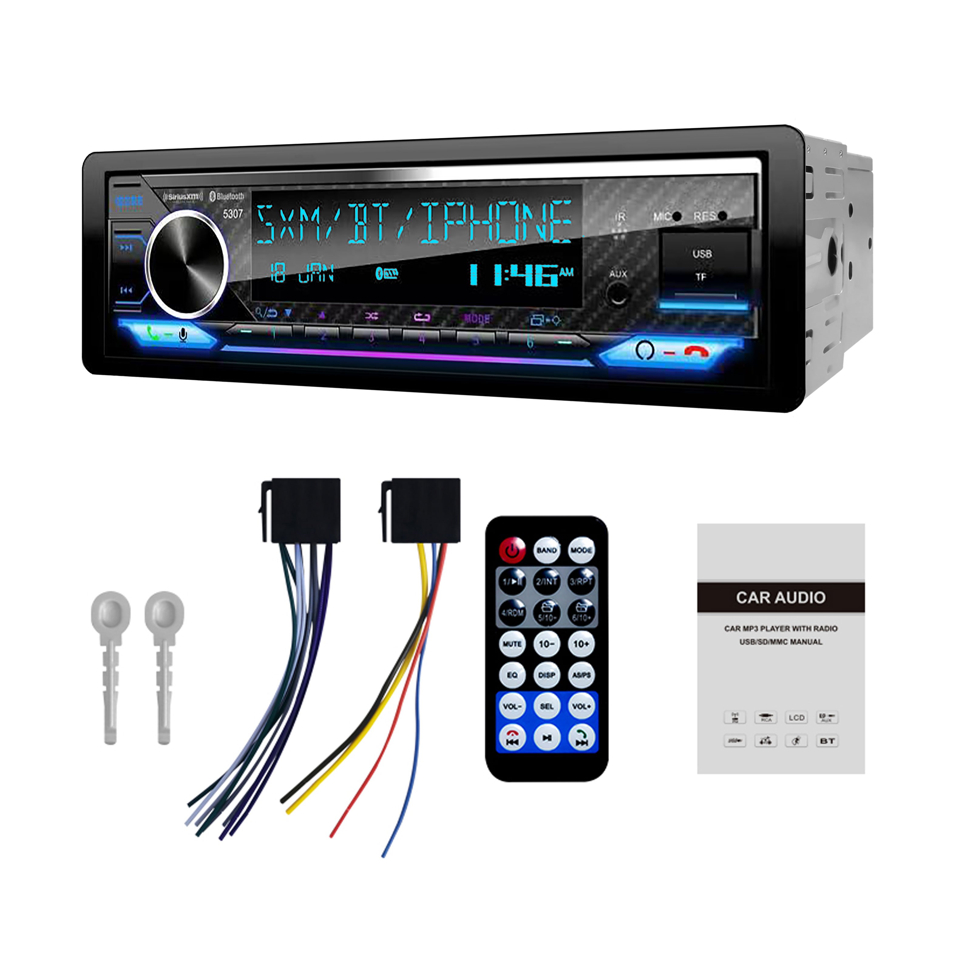 Big Power Subwoofer Set 40 Band EQ Special Amplifier IC DSP HPF LPF DTA DEMON Car Stereo Radio Mp3 Player with Charging