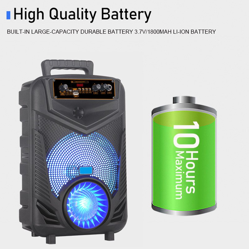 Hot Selling Multifunctional Plastic Super Bass Dual Subwoofer Karaoke Portable Speaker