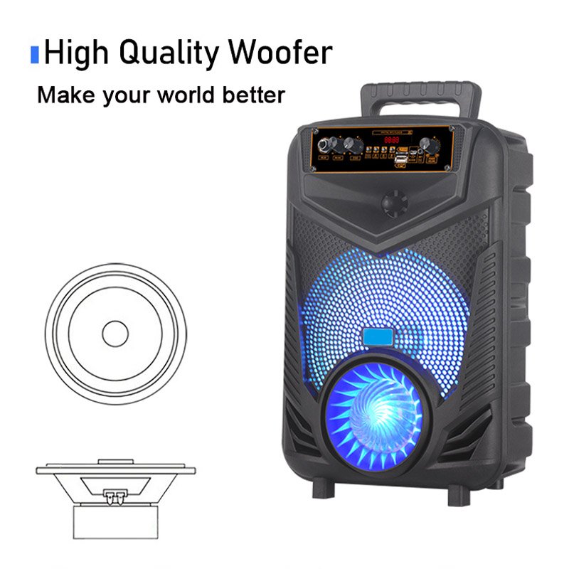 Hot Selling Multifunctional Plastic Super Bass Dual Subwoofer Karaoke Portable Speaker