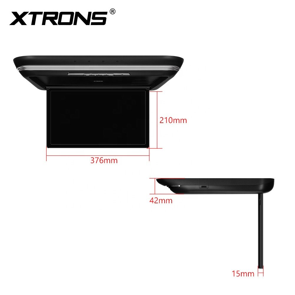 XTRONS 15.6 Inch Electric Motorized Octa-core Android Car TV Flip Down Monitor With FHD Screen