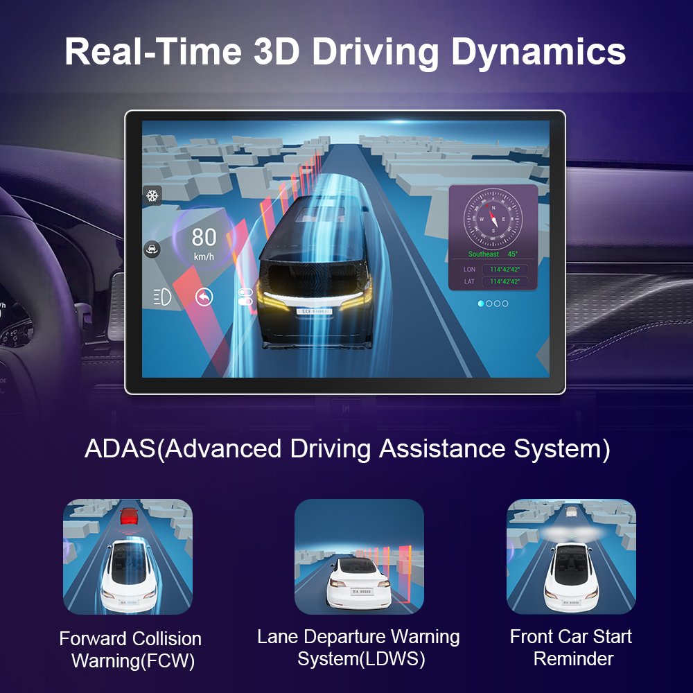8GB+256GB 13 Inch OLED Screen Player FM Autoradio Multimedia Blue Tooth Android Car Radio