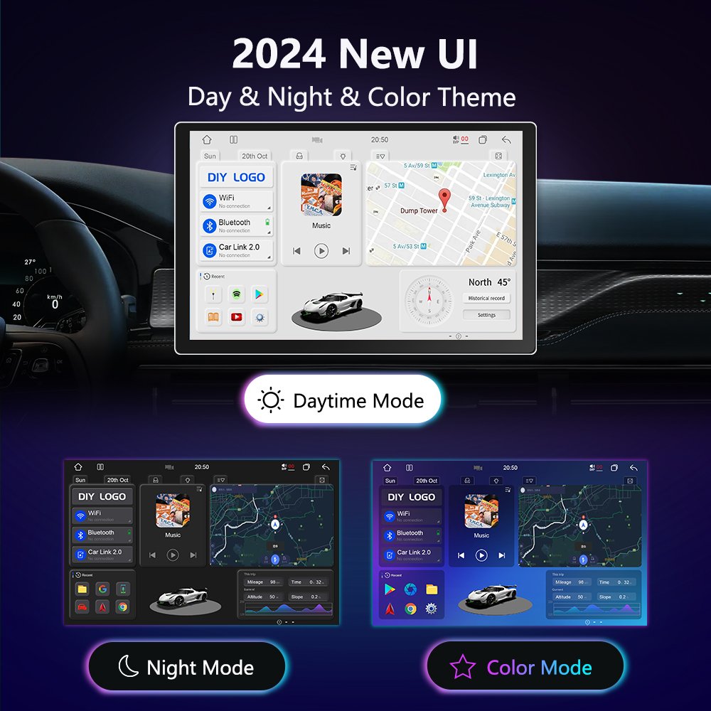 8GB+256GB 13 Inch OLED Screen Player FM Autoradio Multimedia Blue Tooth Android Car Radio