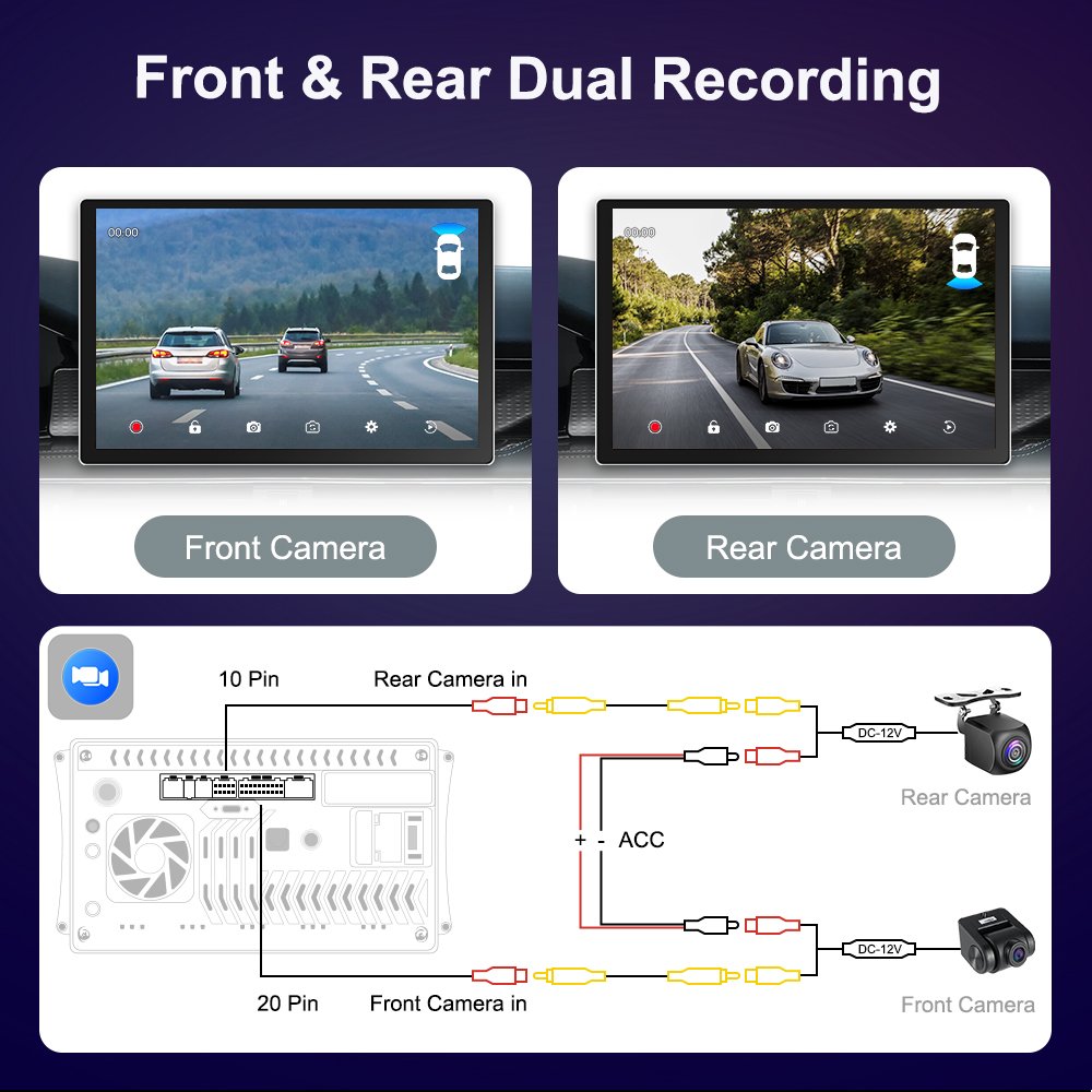8GB+256GB 13 Inch OLED Screen Player FM Autoradio Multimedia Blue Tooth Android Car Radio