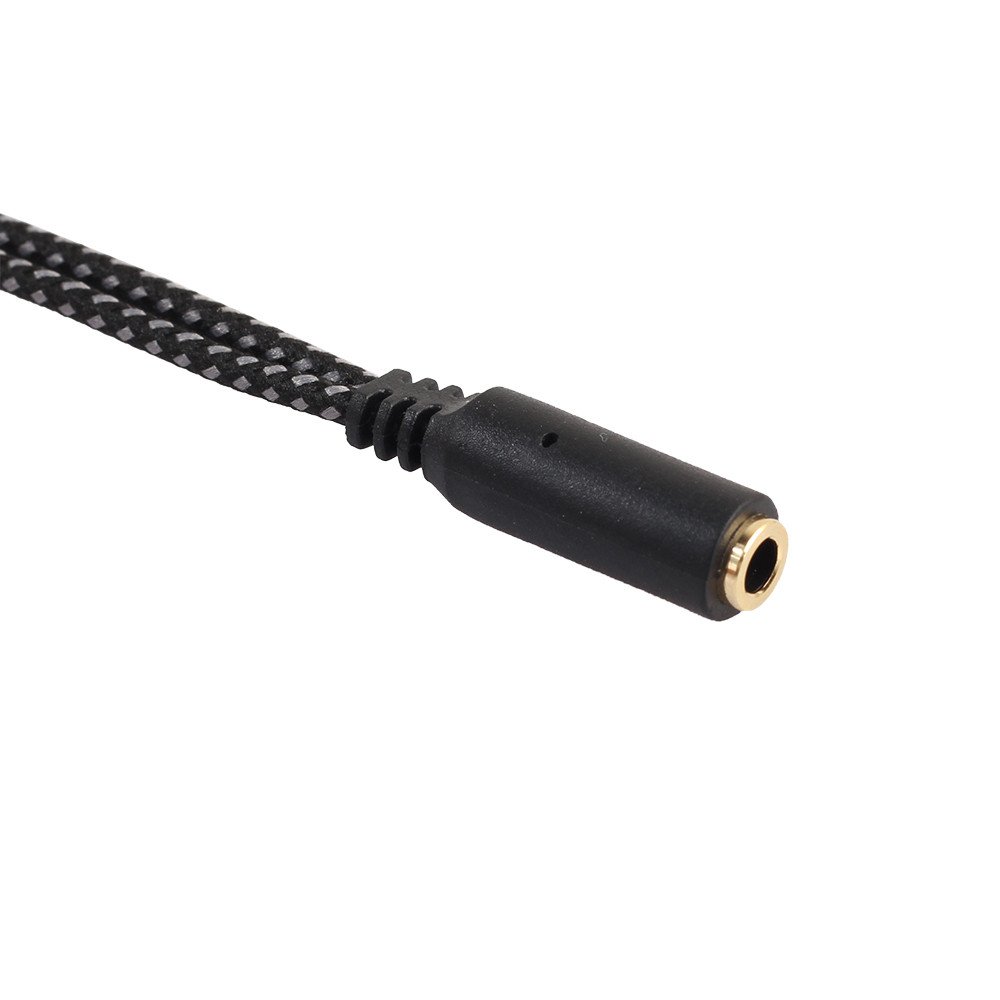 Audio Adapter Cable 3.5mm Y Splitter 2 Jack Male to 1 Female Headphone Mic Woven Net High Quality Accessories