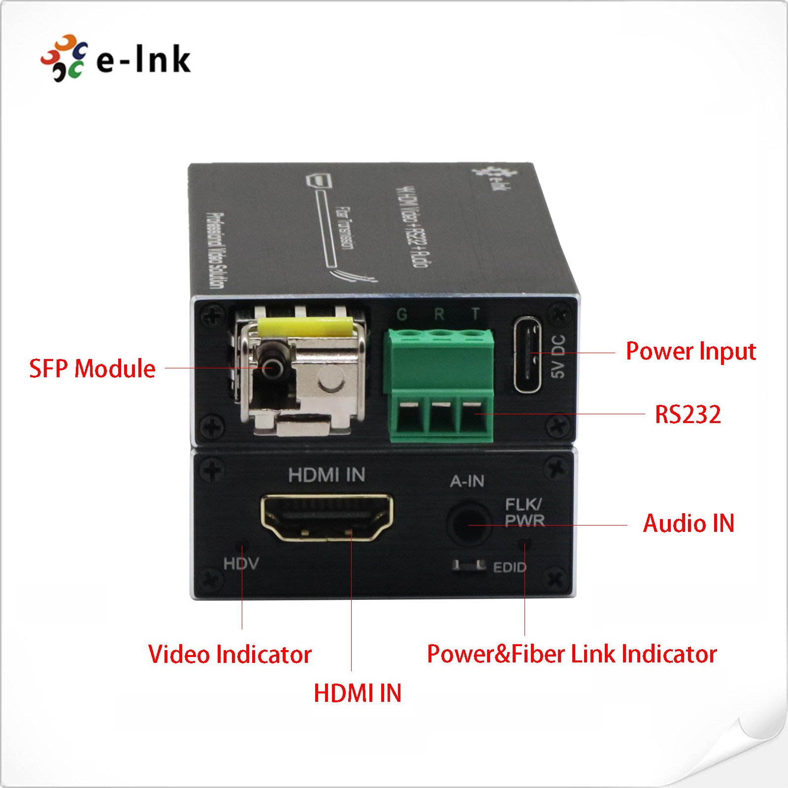 Mini 4K HDMI Fiber Extender with RS232 & External Audio