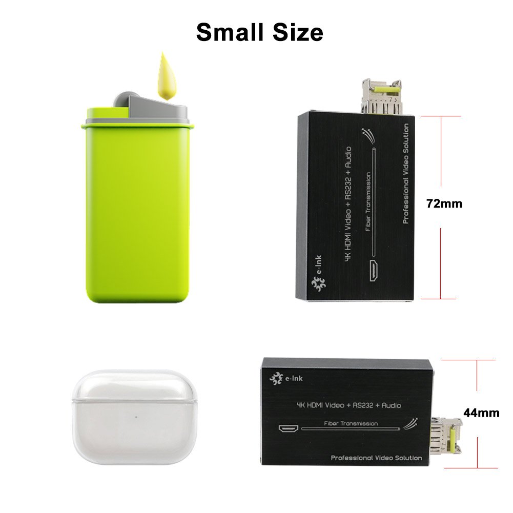 Mini 4K HDMI Fiber Extender with RS232 & External Audio