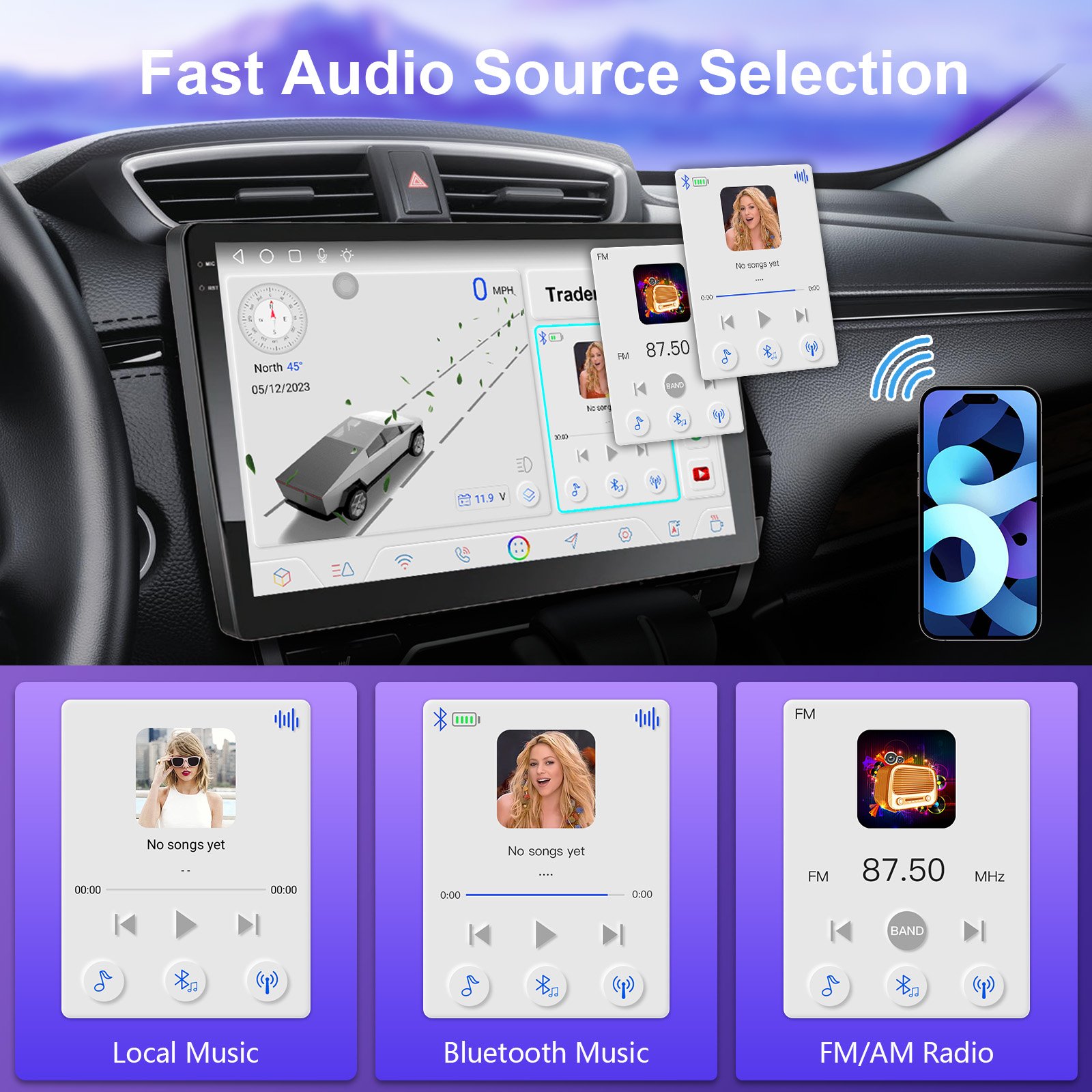 9 Inch HD Touch Screen Car Radio AM/FM Car Stereo Car Music Player