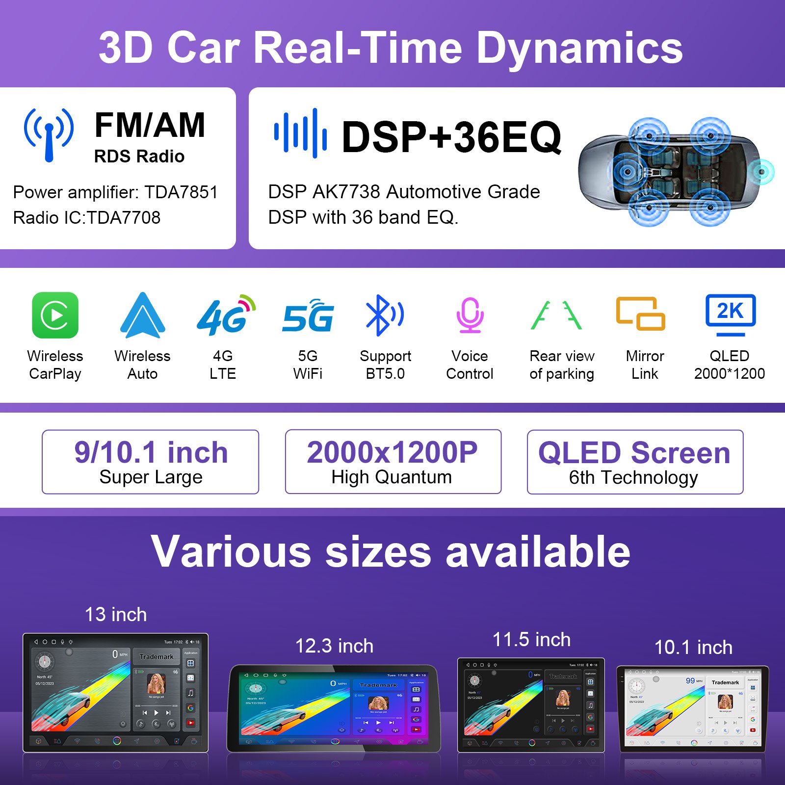 9 Inch HD Touch Screen Car Radio AM/FM Car Stereo Car Music Player