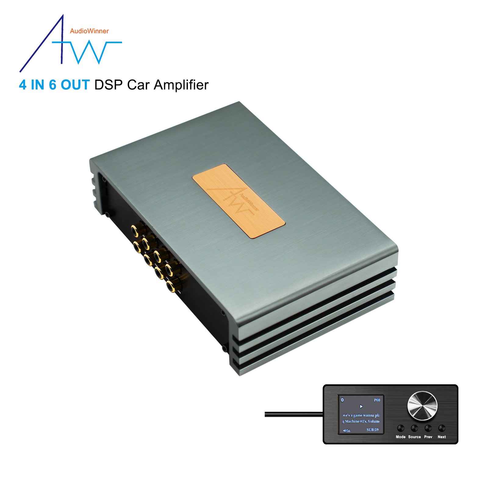 AudioWinner E46.4A High Quality 31Band EQ 4 in 6 OUT 25Wx4@4 Ohms 4 Channel Car Power Amplifier Class ab Atuo Amplifier