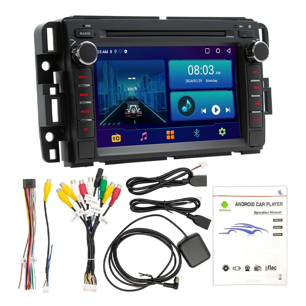 BQCC 7" Quad Octa Core IPS Screen Android13 GPS WIFI Car Radio for GMC Yukon Sierra Chevrolet Silverado Impala Buick Enclave