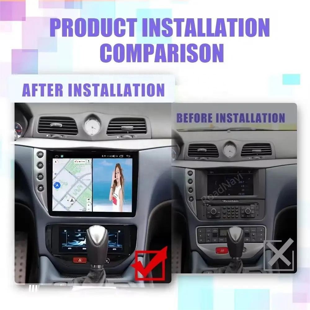 10.4'' RoadNavi Android 13 Car Radio AC Panel for Maserati GranTurismo GT GC 2007-2017 Car Dvd Gps Wifi 4G Dsp Carplay 360