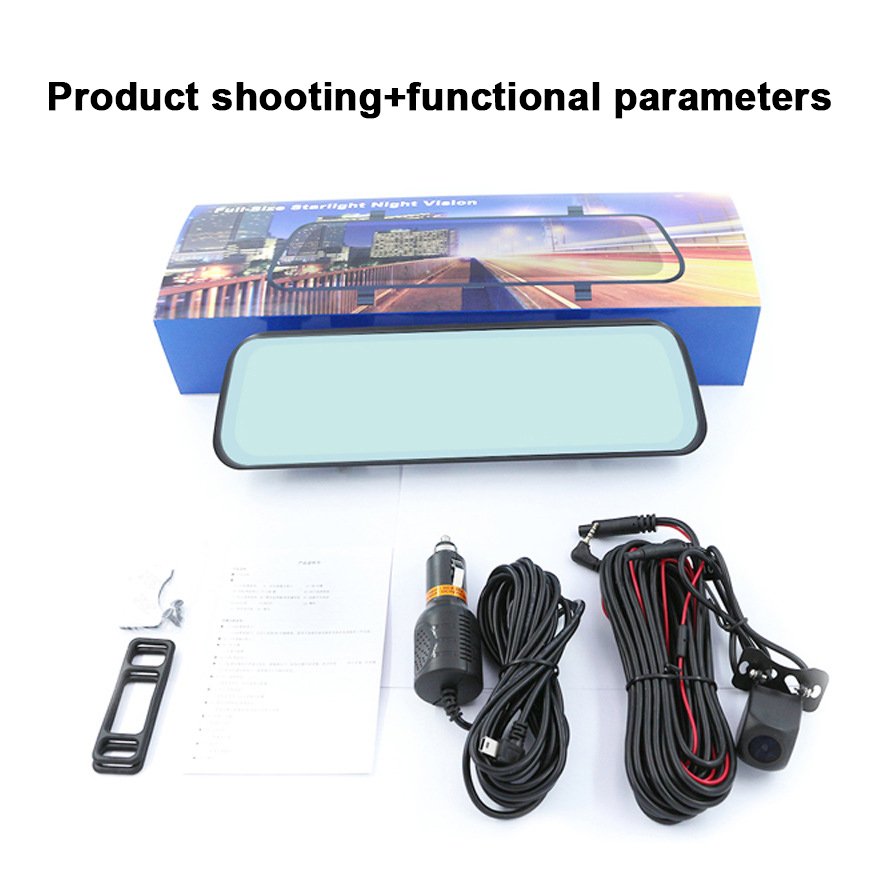 High-definition 10-inch Driving Recordercar Rearview Mirror Recorder Dual-lens Reversing Streaming Media Car Rearview Recorder