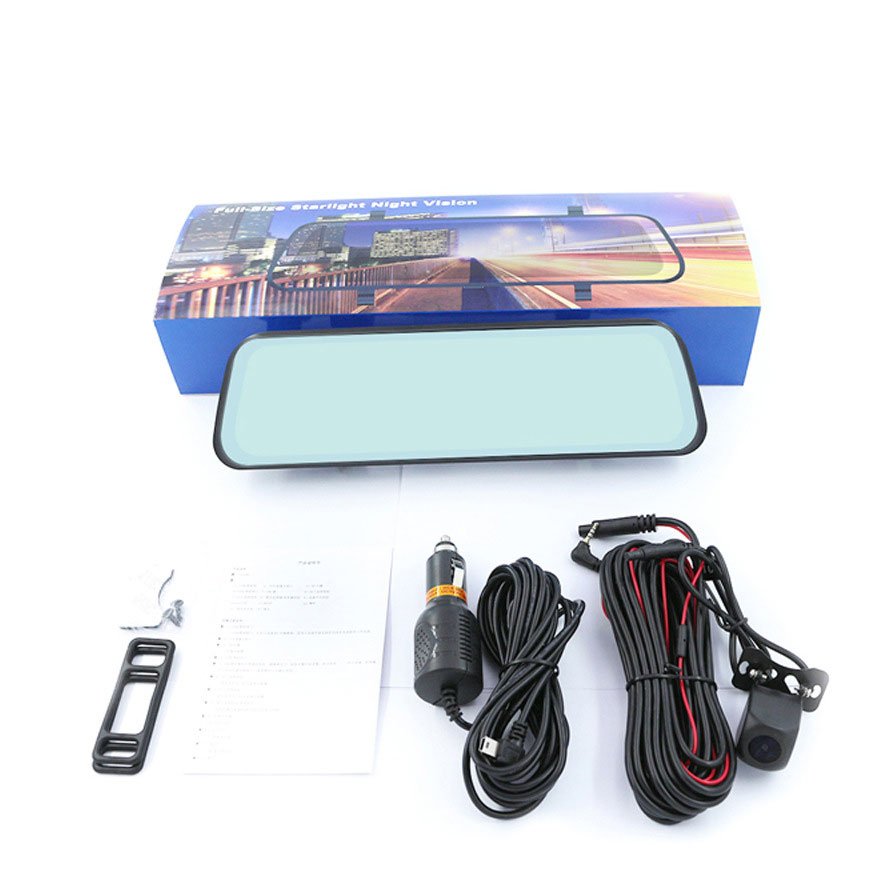 High-definition 10-inch Driving Recordercar Rearview Mirror Recorder Dual-lens Reversing Streaming Media Car Rearview Recorder