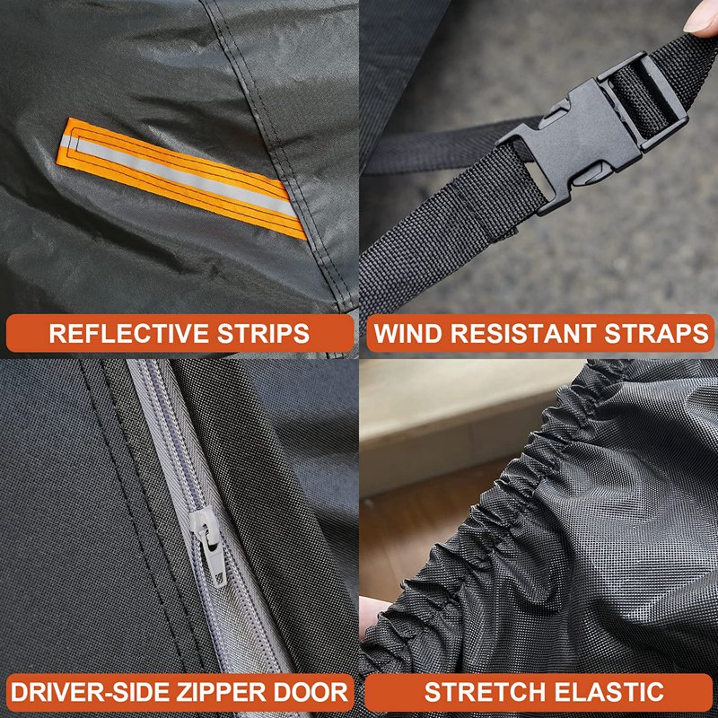 Custom Size Waterproof Car Cover Automobiles All Weather Dustproof Cover With Zipper Door Sun UV Universal Car Cover