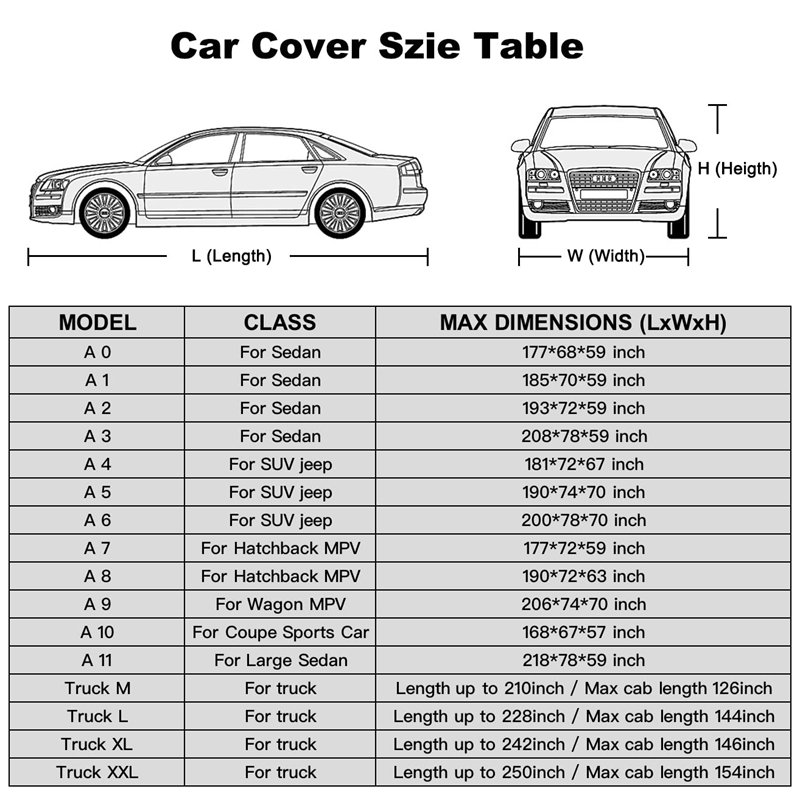 Custom Size Waterproof Car Cover Automobiles All Weather Dustproof Cover With Zipper Door Sun UV Universal Car Cover