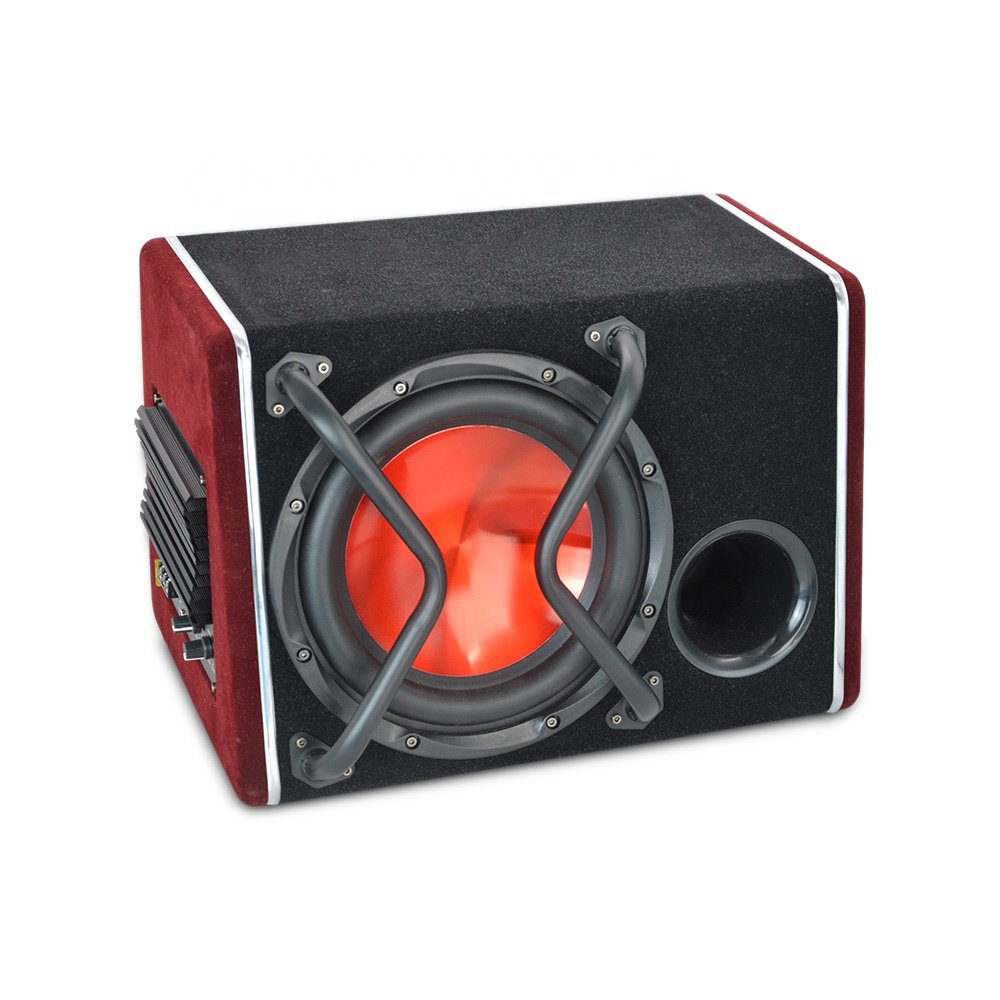 Farctory Wholesale New 2000W Trapezoid Car Super Bass 10 Inch Active Car Subwoofer 10" Car Active Amplifier Subwoofer