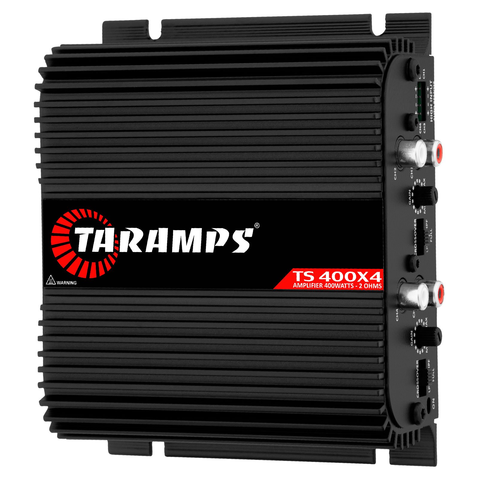 Taramps TS 400x4 Black with Automatic High Level Input 400 Watts RMS 2 Ohms 4 Channels Full Range Car Audio Amplifier System