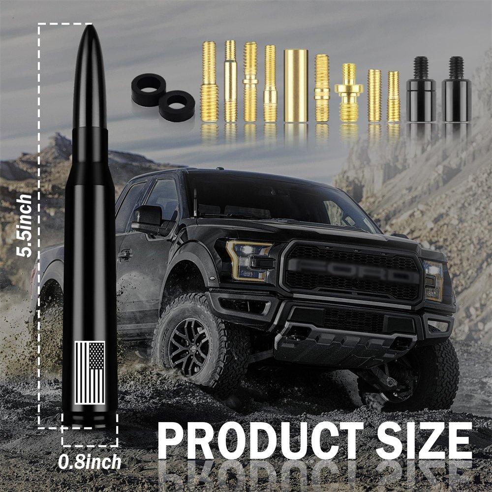 Car Bullet Antenna Exterior Decoration Accessories Antenna AM/FM Radio Signal for Car SUV Truck Accessories Vehicle Antenna