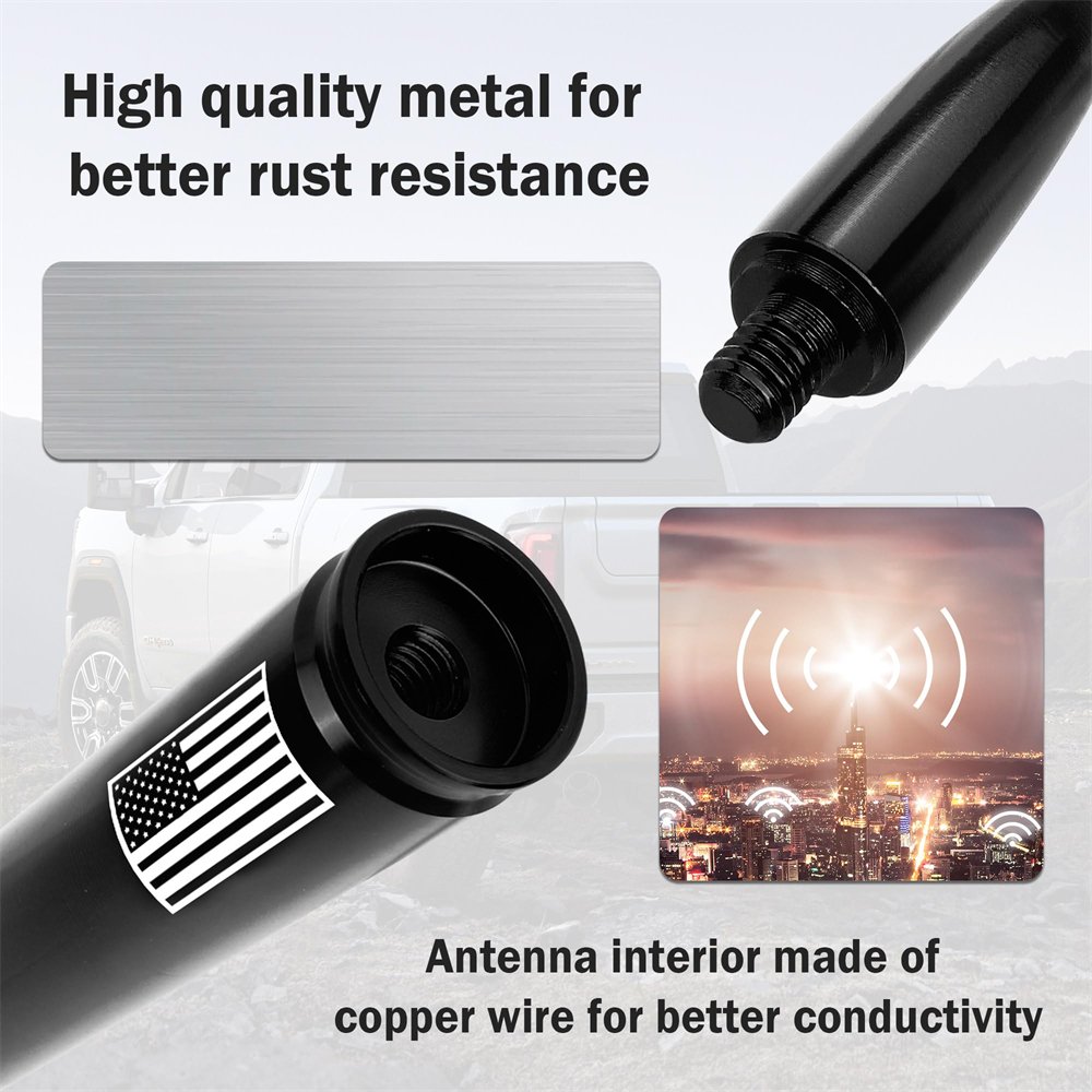 Car Bullet Antenna Exterior Decoration Accessories Antenna AM/FM Radio Signal for Car SUV Truck Accessories Vehicle Antenna