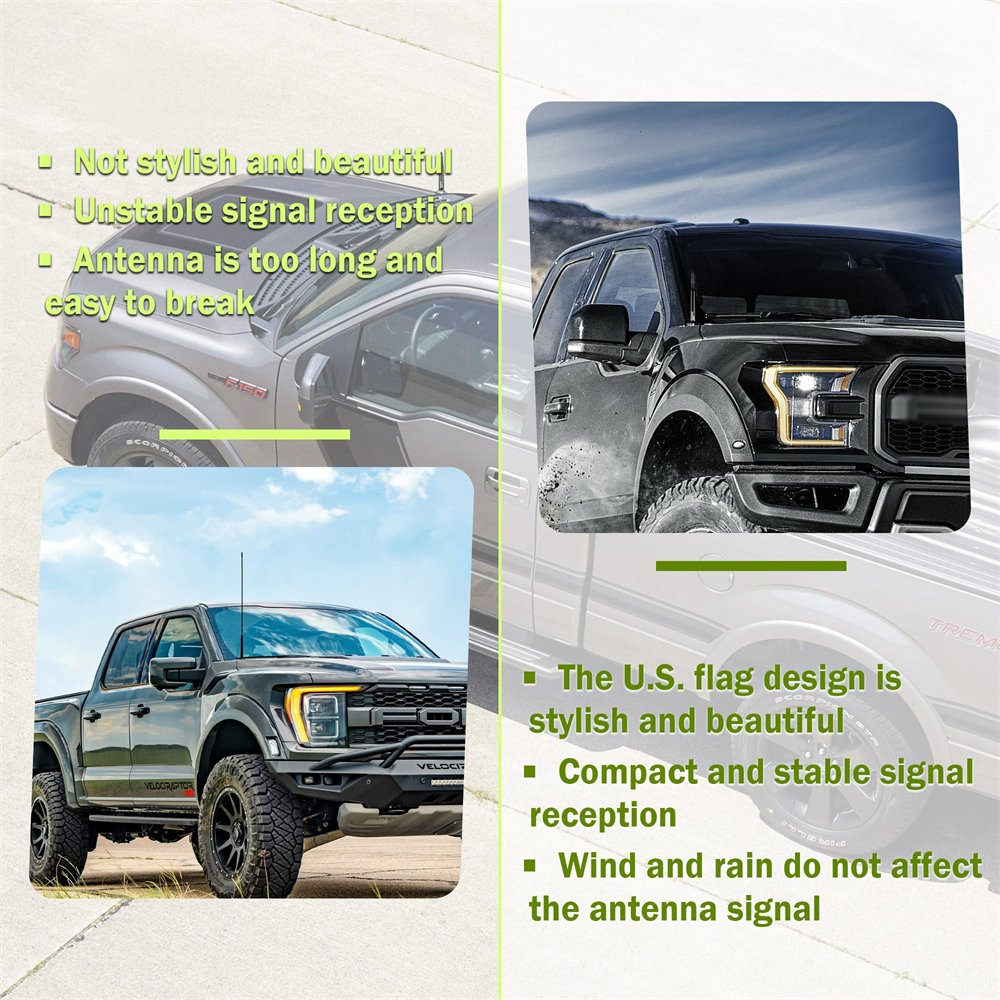Car Bullet Antenna Exterior Decoration Accessories Antenna AM/FM Radio Signal for Car SUV Truck Accessories Vehicle Antenna