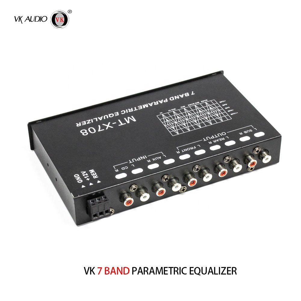 12V Class AB Parametric Equalizer 7-Band Car Amplifier Multifunction Car Equalizer