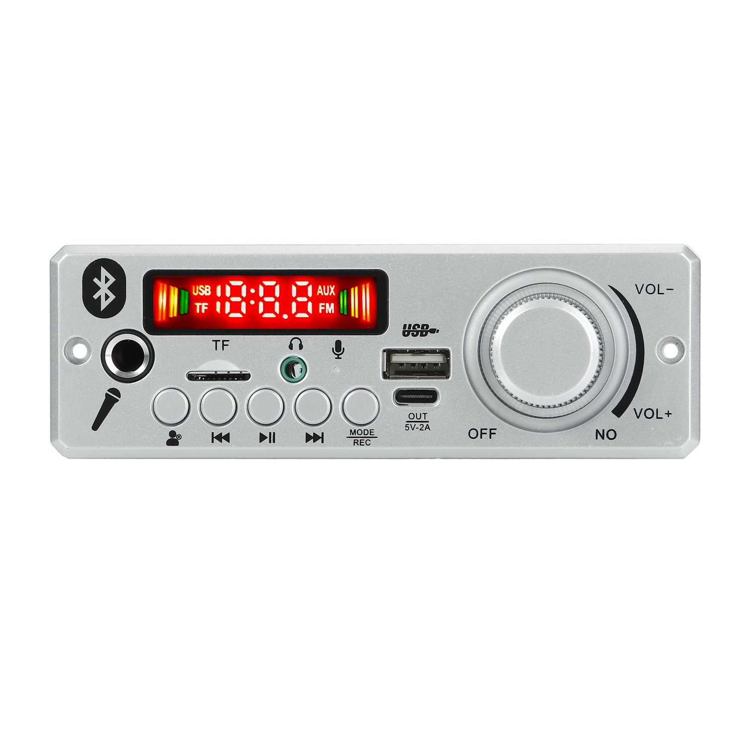2*40W Hands-Free Bluetooth 5.0 MP3 Decoder Board 80W Amplifier FM Radio Module Car Audio System Supporting FM TF USB AUX