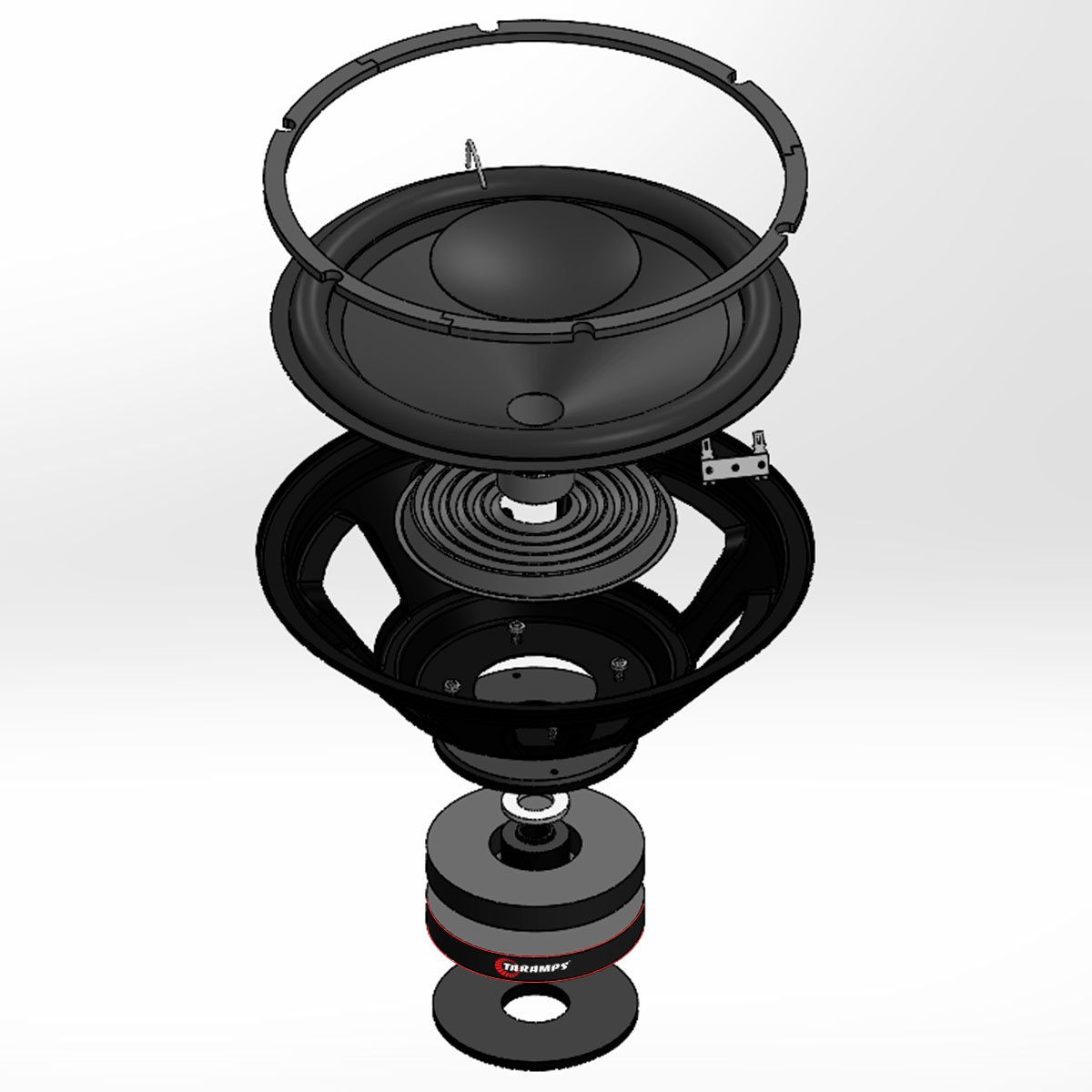 Taramps 10" T 600SW 4 or 8 Ohms Car Audio Speaker 300 Watts Rms 600W Max Woofer Mid Bass to Mid High Loudspeaker 10 Inches Full