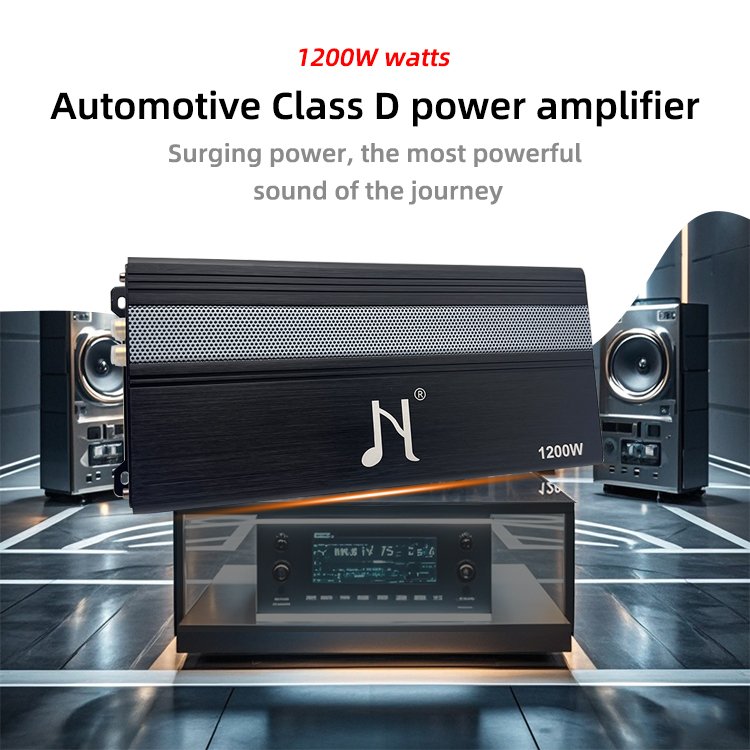 1200W Class D Car Sound Amplifier 1 Channel 12V Audio Amplifier Strong Power Monoblock Car Amplifier