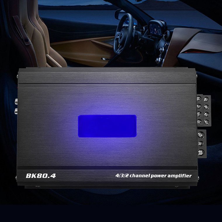 4 Channel Car Amplifier 12 Volt Lamp Technology Class AB Hight Power Amplifier for Car(BK80.4)
