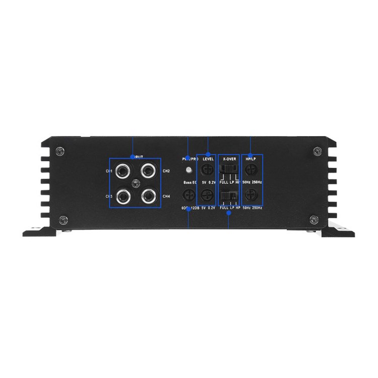 4 Channel Car Amplifier 12 Volt Lamp Technology Class AB Hight Power Amplifier for Car(BK80.4)