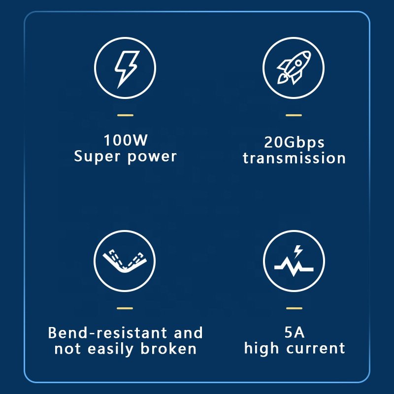 Type C Charge cable with Type-c To USB-C USB 3.2 GEN2 100w 5A 20Gbps mobile phone accessories fast charging Sync Data PD